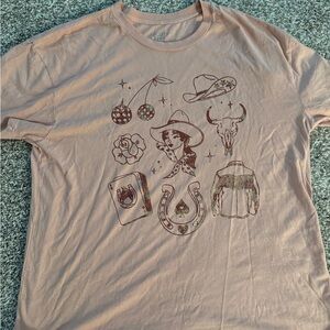 Mighty Fine Peach Western Graphic‎ Tee
